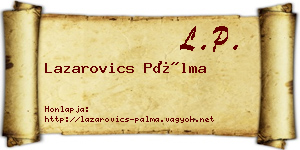 Lazarovics Pálma névjegykártya